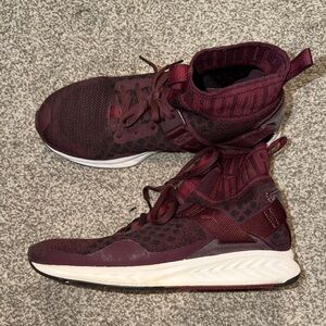Burgundy High-Top PUMA Sneakers